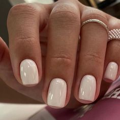 White Nail, Elegant Nails, روتين العناية بالبشرة, Classy Nails, Short Acrylic Nails