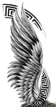 an artistic tattoo design with wings