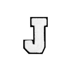 the letter j is made up of small white flecks on a black and white background