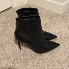 Size 11 Fits 10-10.5 Chic Ankle Strap Heeled Boots With 4-inch Heel, Chic Heeled Boots With Ankle Strap And 4-inch Heel, Chic Ankle Strap Boots With 4-inch Heel, Chic High Ankle Heels With Padded Heel, Sleek Ankle-high Heels With 4-inch Heel, Sleek Black Ankle Boot Heels, Sleek Ankle-high Heels, Sleek 4-inch Heel Ankle-high Heels, Black Ankle-high Heels With Sculpted Heel