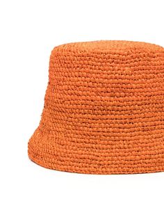 Le Bob Ficiu bucket hat from Jacquemus featuring orange, raffia, logo patch to the front, narrow brim and slip-on style. This item is in size 58 and the color is Orange Raffia Hat, Jeweled Headband, Fancy Hats, Vibrant Orange, Fashion Statement, Patch Logo, Orange Color, Bucket Hat, The Sun