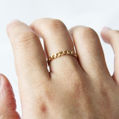 A simple gold chain ring made a thick 14k gold filled chain!  ∙ Gift Ready in a jewelry box! ∙ Handmade in Vancouver, Canada.  ∙ 100% 14k Gold Fill  --------------------------------- M E A S U R E M E N T :  Width: 3.3mm  Size: Optional (US Measurement)  Please note that due to the links, the sizes might be slightly off.  -------------------- G I F T I N G ?  We make gifting as easy as pie! All our orders are gift ready! We offer FREE gift messages to be included in your order, just simply write Yellow Gold Chain Ring Resistant To Tarnish, Gold Link Chain Ring In Minimalist Style, Gold Plated Tarnish Resistant Chain Ring As Gift, Gold Rings With Adjustable Chain As Gift, Gift Chain Link Ring With Adjustable Chain, Gold Plated Chain Rings As Gift, Gold Chain Link Promise Ring, Gold Chain Link Ring As Gift, Minimalist Gold Chain Ring With Adjustable Chain