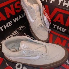 100% Authentic Vans New With Extra Laces, Tags And Box Label Removable Insoles Vans Rowan Pro Oatmeal Gum Size----- Men's 6.5 Style Code: Vn0a4tzc2lh Fast Shipping, Usually Same Day! Vans Skate Shoes With Cushioned Footbed And Round Toe, Vans Skate Shoes With Cushioned Footbed, Beige Low-top Vans Sneakers, Beige Lace-up Vans Sneakers, Black Slip On Vans, Burgundy Vans, Vans Sk8 High, Cold Weather Shoes, Vans Brown