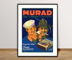 Check out this item in my Etsy shop https://www.etsy.com/listing/474856736/murad-the-turkish-cigarette-vintage Paper Sticker, Poster Poster, Original Image, Cover Art, Vintage Posters