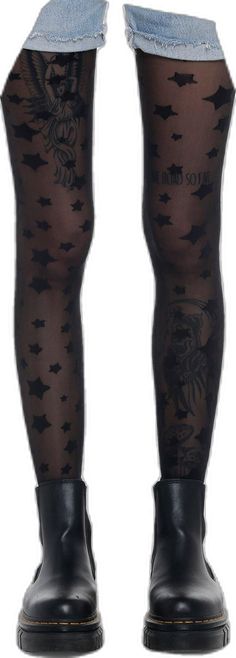 Edgy Black Winter Tights, Black Thigh High Tights In Grunge Style, Fitted Black Emo Tights, Black Stretch Tights In Grunge Style, Black Stretch Emo Leggings, Black Halloween Legwear For Night Out, Black Emo Fitted Leggings, Black Fitted Emo Leggings, Fitted Black Emo Leggings