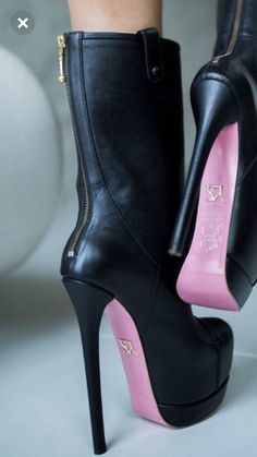 Orgasmic💜⚡ High Heel Stiefel, Leather High Heel Boots, Womens Black Booties, High Heeled Boots, Cute Boots, Leather High Heels