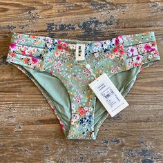 Nwt Women's Milea Botanic Gardens Wide Side Bikini Swim Bottoms In Us Size 6 (Au Size 10). These Bottoms Are Super Cute And Great Quality. I Purchased These Last Year For A Trip And Didn't End Up Wearing Them Because The Matching Top Didn't Work For Me And It Didn't Make Sense For Me To Return The Bottoms Given The Return Shipping Fees Back To Australia. I Just Saw That The Matching Top For This Suit Is Available In A Us Size 4 For A Great Price On The Seafolly/Milea Website. Bohemian Stretch Swimwear For Spring, Green Floral Print Pool Bottoms, Green Floral Print Bottoms For Pool, Bohemian Fitted Swimwear For Spring, Green Brief Swimwear For Spring, Spring Green Brief Swimwear, Botanic Gardens, Swim Bottoms, Matching Top