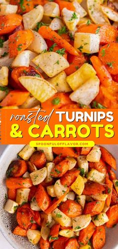 Add these Roasted Turnips and Carrots to your healthy dinner recipes! These two nutrient-dense vegetables are roasted together until tender. Its one amazing healthy side dish recipe! Turnips And Carrots, Easy Vegetable Side Dish, Easy Vegetable Side Dishes, Pan Recipe, Csa Recipes, Healthy Side Dish, Roasted Vegetable Recipes