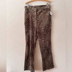 Nwt Cheetah/Animal Print Soft Velvety Wide Leg Pants Co7 High Rise Leopard Print Bottoms For Fall, Leopard Print Jeans For Fall, Fitted Leopard Print Jeans For Fall, Fall Straight Leg Leopard Print Pants, High Waist Leopard Print Bottoms For Fall, High Waisted Leopard Print Bottoms For Fall, High Waist Leopard Print Fall Pants, High Waist Leopard Print Pants For Fall, Fitted Leopard Print Pants For Fall