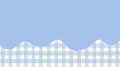 a blue and white gingham background with waves