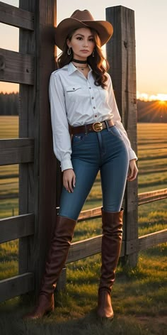 Ladies Cowboy Boots Outfits, Cowboy Women Outfits, Cow Boy Outfit Women, Cowboy Inspired Outfit, Wild West Outfit Women, Hispanic Outfits Style, Cowgirl Style Outfits Winter, Latina Cowgirl Outfits, Cowgirl Poses