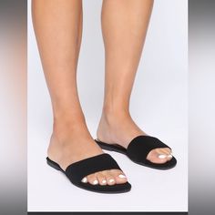 Feels Like Suede/Velvet Material Dressy Flat Sandals, Daniella Monet, Soft Sandals, Black Sandals Flat, Nude Flats, White Slip, Fashion Nova Jeans, Fashion Sandals, Womens Loungewear