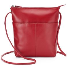 "Sleek, stylish and crafted from genuine leather, this ili crossbody bag is perfect for any occasion.HANDBAG FEATURES Genuine leather construction Silver-tone hardware HANDBAG DETAILS 8''H x 9''W x 2''D Adjustable crossbody strap: 28"" drop Top zipper closure Exterior: slip pocket & zip pocket Interior: zip pocket Leather  Size: One Size. Color: Red. Gender: female. Age Group: adult. Pattern: Solid. Material: Faux Leather." Cross Body Bag Pattern Free, Chanel Handbags Red, Chanel Handbags Black, Cross Body Bag Pattern, Accessories Guide, Large Crossbody Bags, Leather Shoulder Handbags, Drop Top, Mens Leather Bag