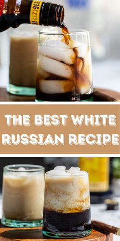 the best white russian recipe is served in small glasses