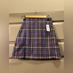 Brand New Purple Pleated Skirt, Plaid Skirt, Plaid Skirts, Pacsun, Pleated Skirt, Color Purple, Womens Skirt, Lavender, Plaid