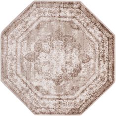 Transform any space into a travel destination with the Sofia Collection's French-inspired designs. Overdyed threads make vivid colors pop, capturing all the pizzazz of the high-energy locale. Add this top-selling collection to your space and be amazed by its beauty. Unique Loom Sofia 4 x 4 Beige Octagonal Indoor Bohemian/Eclectic Area Rug in Brown | 3151863 Eclectic Area Rug, Vintage Medallion, Target Rug, Bed In Living Room, Unique Loom, French Inspired, Contemporary Area Rugs, Beige Rug, White Area Rug