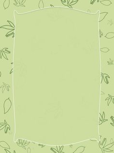 a green background with leaves on it and a white frame in the center for text