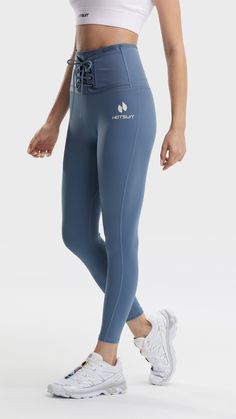 Breathable Blue Pants For Running, Breathable Blue Running Pants, Sweat-resistant Blue Sportswear Bottoms, Blue Workout Bottoms Sweat Resistant, Sweat Resistant Blue Sportswear Bottoms, Blue Sweat-resistant Workout Bottoms, Blue Go-dry Fitted Leggings, Fitted Blue Go-dry Leggings, Blue Fitted Go-dry Leggings