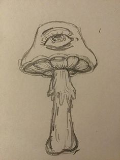 Just a random mushroom i drew Drawing Ideas Creative, Trippy Mushroom, 100k Followers, Indie Drawings, Meaningful Drawings, Minimalist Tattoos, Easy Doodles Drawings, Easy Drawings Sketches