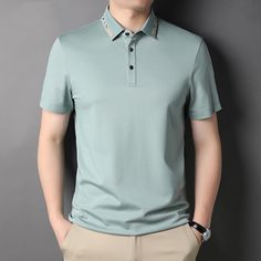 Men's Solid Ice Silk Short Sleeve Polo Shirt
Size Chat： Business Cotton Tops With Short Sleeves, Casual Business Tops For Summer, Casual Summer Business Tops, Casual Collared Polo Shirt For Business, Casual Business Polo Shirt, Casual Solid Color Business Tops, Casual Cotton Business Top, Casual Business Cotton Top, Casual Cotton Tops For Business