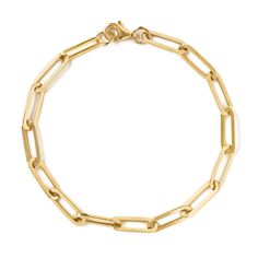 Paperclip Oval Chain Link Bracelet, 14K Gold Bracelet – AMYO Jewelry Gold Link Bracelet, Moms Bracelet, Studded Necklace, Gold Statement Ring, Solid Gold Chains, Gold Link, Gold Bracelets, Waterproof Jewelry, Jewelry Lookbook