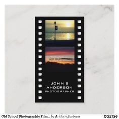 a film strip with the words john b anderson photographer on it's front and side