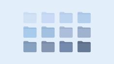 several folders are shown in different colors and sizes, including one with an empty file