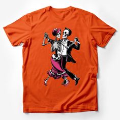 Dancing Skeleton Couple T-Shirt, Day of the Dead Graphic Tee, Unisex Skull Dance Shirt, Halloween Party Apparel Male T-Shirt Custom graphic T-Shirt.Customize your color Vintage Bowling Shirts, Skeleton Couple, Dance Shirt, Dancing Skeleton, Text Shirt, Dance Shirts, Funny Graphic Tees, Couple T-shirt, Casual Summer Shirts