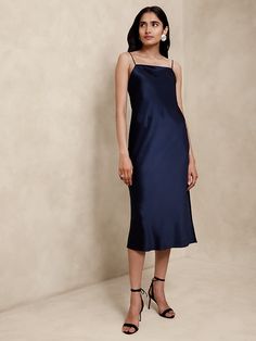 Saw this on Banana Republic: Jewel Tone Dress, Concert Attire, Silk Midi Dress, Silk Charmeuse, Animal Print Dresses, Luxury Fabrics, Cocktail Dress Party, Affordable Fashion, Elegant Fashion