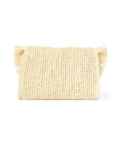 Update your accessory collection with this unique raffia bag from Laggo. The Penelope straw bag features a half-moon design at the front and a magnetic flap closure, making it perfect for everyday wear. Style with everything from a shift dress to cocktail attire for an effortlessly polished look. Chic Cream Woven Straw Bag, Chic Cream Jute Straw Bag, Chic Cream Handwoven Straw Bag, Rectangular Cream Straw Bag With Woven Leather, Cream Rectangular Woven Leather Straw Bag, Chic Cream Crochet Straw Bag, Chic Cream Straw Pouch Bag, Chic Cream Pouch Straw Bag, Chic Cream Handwoven Bag