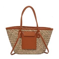 Brand Name: Vinco ClarosShape: BucketGender: WOMENHandbags Type: Shoulder BagsMain Material: StrawOrigin: CN(Origin)Occasion: VersatileStyle: FashionLining Material: PolyesterPattern Type: KnittingNumber of Handles/Straps: SingleInterior: No PocketSize: (30cmHardness: HARDModel Number: big beach bag women handbags brandClosure Type: No zippercolor: yellow brown Beach Basket, Eva Marie, Summer Handbags, Straw Handbags, Rattan Bag, Woven Tote Bag, Straw Bags, Summer Bag, Stylish Shoulder Bag