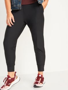 High-Waisted PowerSoft 7/8-Length Joggers for Women | Old Navy High Waisted Joggers Outfit, Dress Up Joggers Outfits, Dressing Up Joggers Outfits, Dress Up Joggers, Old Navy Joggers, High Waisted Joggers, Navy Joggers, Joggers Women, Joggers For Women