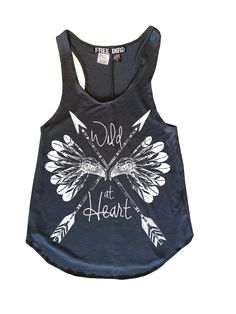 Boho WILD AT HEART Free Bird Gypsy Racerback Tank Top Funky Tees, Boho Yoga, Boho Tank Top, Free Bird, Mode Boho, Raglan Pullover, Wild At Heart, Material Girls, Wild Hearts