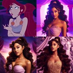 some disney princesses with different hair colors