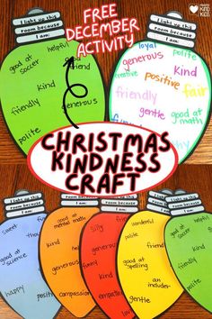 christmas kindness craft with free printables for kids to use in the holiday season