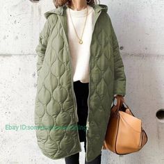 Women Winter Warm Quilted Hoodies Coat Ladies Loose Long Sleeve Thickened Jacket Color:Army Green  Dark Green  Black  Dark Blue Size:One Size Material:Polyester         Payment 1. Payment must be made within 7 days of auction closing (Unpaid dispute will automatically open when item is not paid in 7 days). 2. PLEASE NOTE: SHIPPING&HANDING DOES NOT INCLUDE DUTIES, LOCATL TAXES OR ANY OTHER IMPORTATION FEES. 3. Please list your special requests (color, packages, value of declaration, etc.) in the Green Quilted Jacket, Stylish Winter Coats, Cozy Coats, Estilo Chic, Hoodie Coat, Parka Coat, Warm Coat, Winter Coats Women, Long Sleeves Jacket