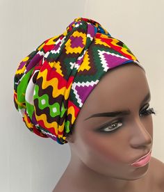 Our beautiful Headwraps are made out of 100% cotton. RB Headwraps can be tied in many different styles . RB Kente Adinkra Symbol Headwraps can also be worn as a scarf. Great for parties, everyday wears and also bad hair days . Our fabrics are soft gentle on skin . Headwrap size : 70 inches x 22.5 inches (177.8 cm x 57.15 cm) Traditional Multicolor Headwrap With Matching Headband, Multicolor Turban With Matching Headband, Traditional Adjustable Multicolor Headwrap, Adjustable Multicolor Traditional Headwrap, Adjustable Multicolor Bohemian Turban, Adjustable Bohemian Multicolor Turban, Adjustable Multicolor Wrap Headwrap, Multicolor Headwrap In Headband Shape, Bohemian Multicolor Headwrap With Matching Headband