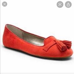 Carnelian Red Suede Loafers With Tassels. Nwot. Red Closed Toe Spring Loafers, Red Closed Toe Loafers For Spring, Red Closed-toe Loafers For Spring, Spring Casual Loafers With Red Sole, Casual Red Loafers For Spring, Casual Red Spring Loafers, Red Slip-on Moccasins For Spring, Red Slip-on Loafers For Spring, Spring Loafers With Red Sole And Closed Toe