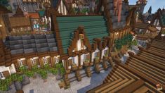 Minecraft Harbor, Minecraft Medieval Buildings, Real Minecraft, Minecraft Medieval House, Minecraft Castle Designs, Minecraft Shops, Minecraft Steampunk, Minecraft Mansion