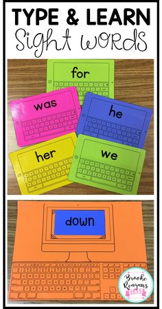 three different types of sight words for kids to use on their laptops and computers