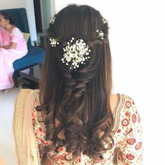 Pretty Hairstyles For Short Hair, Bridal Hairstyles For Short Hair, Hair For Weddings, Bridal Hair Decorations, Saree Hairstyles