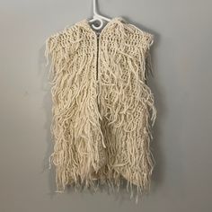 Nwt Urban Outfitters Ecote Cream Wool Blend Fringe Hooded Knit Vest Size Xs New With Tag 50% Wool, 50% Acrylic Zip Up Has A Hood Knitted With Fringe Color Is A Creamy White White Knit Outerwear For Cold Weather, White Hooded Knitted Sweater, White Knitted Hooded Sweater, White Knit Winter Outerwear, White Hooded Knit Sweater, Urban Outfitters White Outerwear For Fall, White Knit Fabrication Outerwear For Spring, Spring White Knit Outerwear, Material Exploration