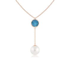 This lariat style necklace in 14k rose gold captivates with its simple elegance. It features a luminous South Sea cultured pearl that is connected to a bezel-set London blue topaz, forming a stylish long drop design. Necklace Drawing, Lariat Style Necklace, Drop Design, Swiss Blue Topaz, South Sea Pearls, Simple Elegance, Style Necklace, London Blue Topaz, Lariat Necklace