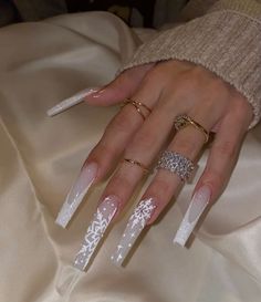 Acrylics Aesthetic, Designer Nails, Long Acrylic Nail Designs, Long Acrylic Nails Coffin, Acrylic Nails Coffin Pink, Christmas Nails Acrylic, Long Square Acrylic Nails, Unique Acrylic Nails