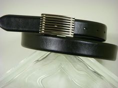 Paul Lawrence 2731 100% Leather Boy's Belt - Grain Leather Finish - Black Leather Finish, Black Silver