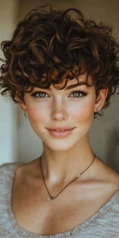 Short Square Face Haircut, Curly Haircuts Women, Short Blonde Curly Hair, 3a Curly Hair, Short Curly Cuts, Wavy Pixie Cut, Curly Cut, Short Curly Hairstyles For Women, Short Wavy Haircuts