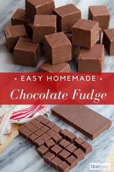 easy homemade chocolate fudge made with only 3 ingredients