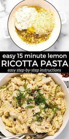 an easy 15 minute lemon ricotta pasta recipe is ready in less than 30 minutes