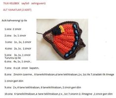 an image of a crocheted butterfly ornament in red and black colors