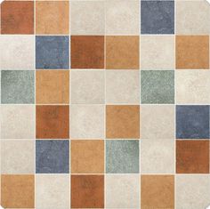 a tile floor with different colors and shapes